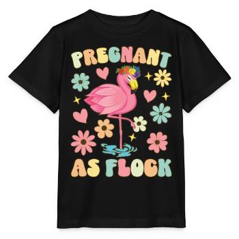 Schwanger als Schwarm Groovy Flamingo Schwangersch - Stanley/Stella Kinder T-Shirt MINI CREATOR  - Schwarz - Vorne - Mikhail (115cm)
