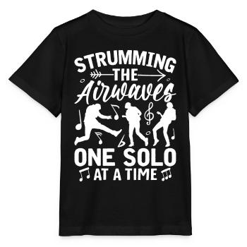Air Guitar Air Guitariste Regardant Les Vagues De L’air - T-shirt bio MINI CREATOR Stanley/Stella Enfant - noir - Devant - Mikhail (115cm)
