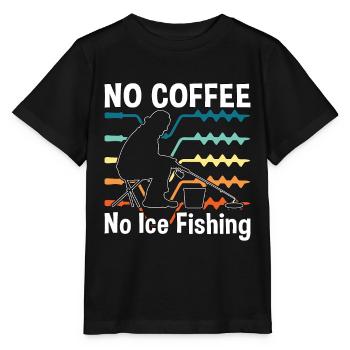 Pêcheur sur glace, Pas de café, Pas de pêcheurs, Amateur de café - T-shirt bio MINI CREATOR Stanley/Stella Enfant - noir - Devant - Mikhail (115cm)
