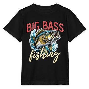Big Bass Fishing Tournament Lover Bass Fisherman - Stanley/Stella MINI CREATOR Kids’ T-Shirt - black - Front - Mikhail (115cm)