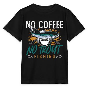 Pêcheur de truites Pas de café Pas de pêcheur amateur de café - T-shirt bio MINI CREATOR Stanley/Stella Enfant - noir - Devant - Mikhail (115cm)
