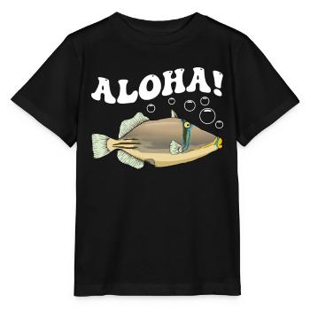 Humuhumunukunukuapua'a Hawaiianischer Riff-Drücker - Stanley/Stella Kinder T-Shirt MINI CREATOR  - Schwarz - Vorne - Mikhail (115cm)