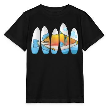 Humuhumunukunukuapua'a Hawaiianischer Riff-Drücker - Stanley/Stella Kinder T-Shirt MINI CREATOR  - Schwarz - Vorne - Mikhail (115cm)