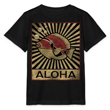 Humuhumunukunukuapua'a Hawaiianischer Riff-Drücker - Stanley/Stella Kinder T-Shirt MINI CREATOR  - Schwarz - Vorne - Mikhail (115cm)
