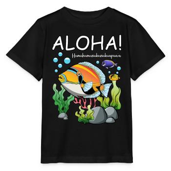 Humuhumunukunukuapua'a Hawaiianischer Riff-Drücker - Stanley/Stella Kinder T-Shirt MINI CREATOR  - Schwarz - Vorne - Mikhail (115cm)