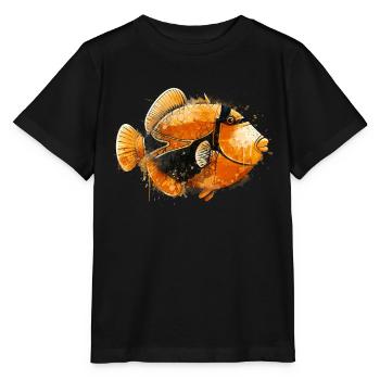 Humuhumunukunukuapua'a Hawaii-Riff-Drückerfisch - Stanley/Stella Kinder T-Shirt MINI CREATOR  - Schwarz - Vorne - Mikhail (115cm)