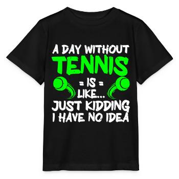 Tennis Art Retired Tennis Player Racket - Stanley/Stella MINI CREATOR Kids’ T-Shirt - black - Front - Mikhail (115cm)
