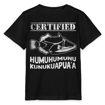 Humuhumunukunukuapua'a Hawaiianischer Riff-Drücker - Stanley/Stella Kinder T-Shirt MINI CREATOR  - Schwarz - Vorne - Mikhail (115cm)