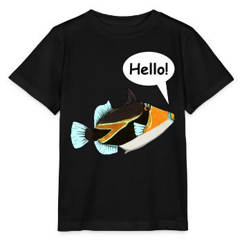 Humuhumunukunukuapua'a Hawaiianischer Riff-Drücker - Stanley/Stella Kinder T-Shirt MINI CREATOR  - Schwarz - Vorne - Mikhail (115cm)