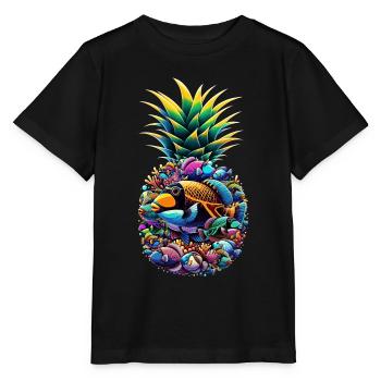 Humuhumunukunukuapua'a Hawaiianischer Riff-Drücker - Stanley/Stella Kinder T-Shirt MINI CREATOR  - Schwarz - Vorne - Mikhail (115cm)