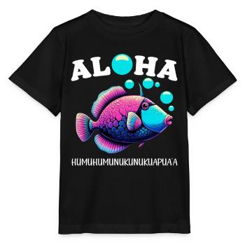 Humuhumunukunukuapua'a Hawaiianischer Riff-Drücker - Stanley/Stella Kinder T-Shirt MINI CREATOR  - Schwarz - Vorne - Mikhail (115cm)