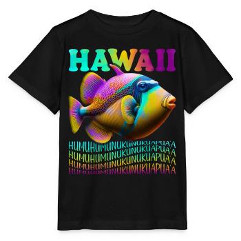 Humuhumunukunukuapua'a Hawaiianischer Riff-Drücker - Stanley/Stella Kinder T-Shirt MINI CREATOR  - Schwarz - Vorne - Mikhail (115cm)