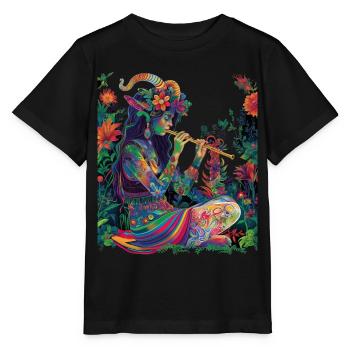 Faun Satyrs Goat Men Roman Mythology Pop - Stanley/Stella MINI CREATOR Kids’ T-Shirt - black - Front - Mikhail (115cm)
