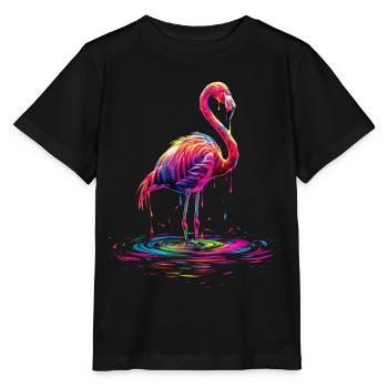 Flamingo Pop Art - Stanley/Stella MINI CREATOR Kids’ T-Shirt - black - Front - Mikhail (115cm)