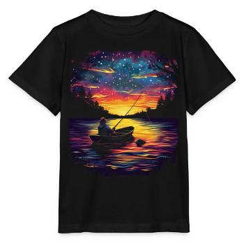 Fishing Fisherman Fisherman Pop Art - Stanley/Stella MINI CREATOR Kids’ T-Shirt - black - Front - Mikhail (115cm)