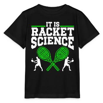 Tennis Art Retired Tennis Player Racket - Stanley/Stella MINI CREATOR Kids’ T-Shirt - black - Front - Mikhail (115cm)