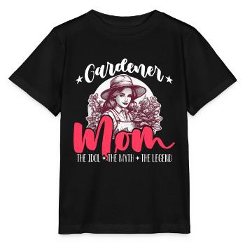 Maman jardinière L’idole Le mythe Le jardin biologique - T-shirt bio MINI CREATOR Stanley/Stella Enfant - noir - Devant - Mikhail (115cm)