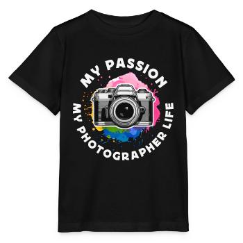 Photographer My Passion My Photographer Cameraman - Stanley/Stella Kinder T-Shirt MINI CREATOR  - Schwarz - Vorne - Mikhail (115cm)