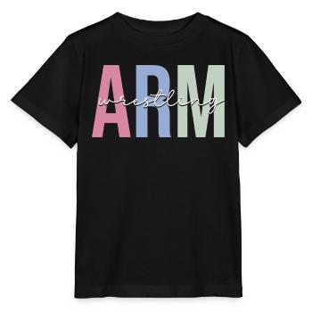 Arm wrestlers - Stanley/Stella MINI CREATOR Kids’ T-Shirt - black - Front - Mikhail (115cm)