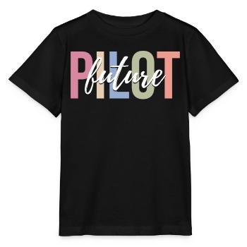 Flugzeugpilot Luftfahrt - Stanley/Stella Kinder T-Shirt MINI CREATOR  - Schwarz - Vorne - Mikhail (115cm)