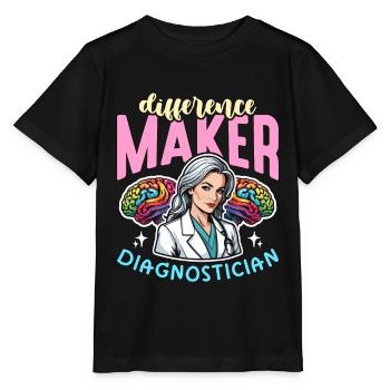 School Psych Difference Maker School Counselor - Stanley/Stella Kinder T-Shirt MINI CREATOR  - Schwarz - Vorne - Mikhail (115cm)
