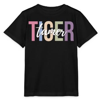 Zirkus Tiger Zirkus Tigerliebhaber Lustiger Zirkus - Stanley/Stella Kinder T-Shirt MINI CREATOR  - Schwarz - Vorne - Mikhail (115cm)
