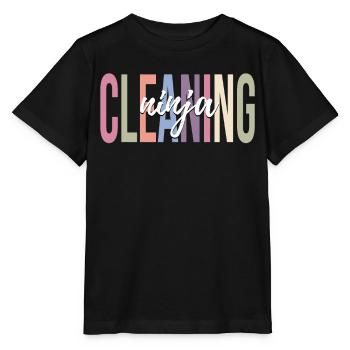 Équipe de nettoyage du concierge de l’école - T-shirt bio MINI CREATOR Stanley/Stella Enfant - noir - Devant - Mikhail (115cm)