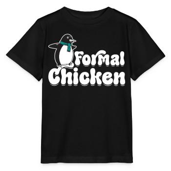 Drôle Meme Penguin Lover Poulet formel Illust - T-shirt bio MINI CREATOR Stanley/Stella Enfant - noir - Devant - Mikhail (115cm)