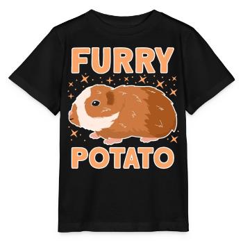 Lustige Meerschweinchen-Pelz-Kartoffel-Grafik für - Stanley/Stella Kinder T-Shirt MINI CREATOR  - Schwarz - Vorne - Mikhail (115cm)