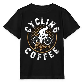 Cycling Before Coffee Mountain Biking Coffee Lover - Stanley/Stella MINI CREATOR Kids’ T-Shirt - black - Front - Mikhail (115cm)