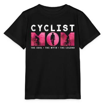 Cyclist Mom The Idol The Myth Loves Mountain - Stanley/Stella Kinder T-Shirt MINI CREATOR  - Schwarz - Vorne - Mikhail (115cm)