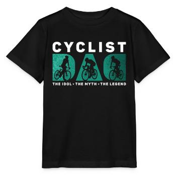 Papa cycliste L’idole Le mythe Le vététiste - T-shirt bio MINI CREATOR Stanley/Stella Enfant - noir - Devant - Mikhail (115cm)