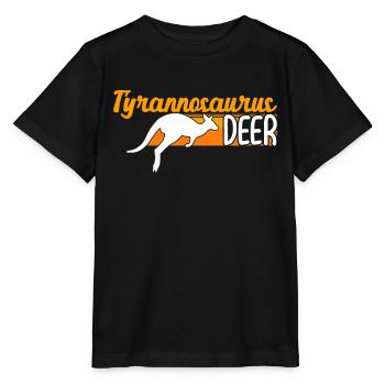 Funny Kangaroo Tyrannosaurus Deer Illustration - Stanley/Stella MINI CREATOR Kids’ T-Shirt - black - Front - Mikhail (115cm)