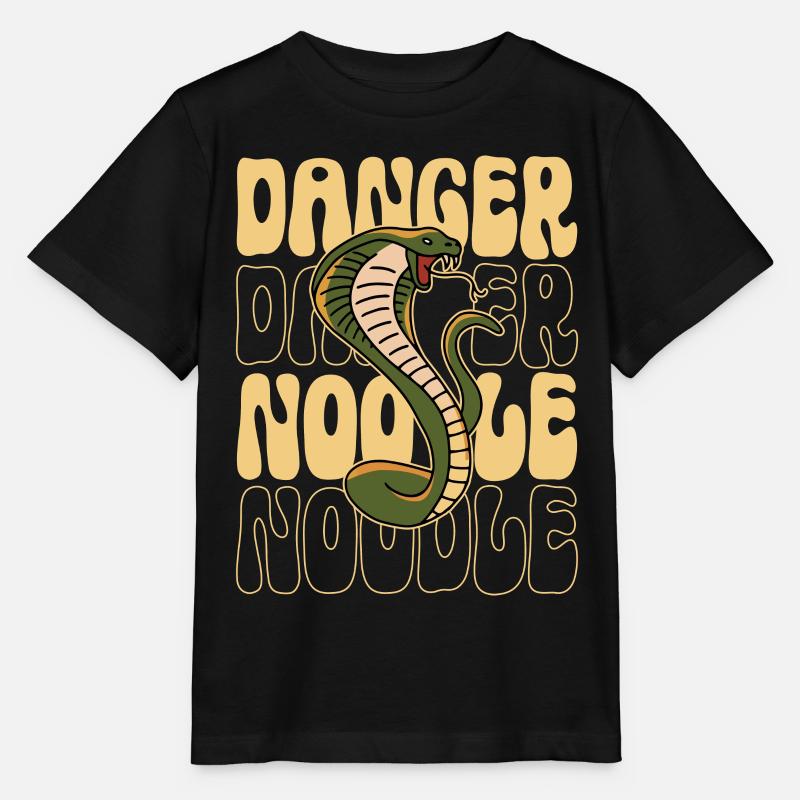 Funny snake lovers danger noodle graphic - Stanley/Stella MINI CREATOR Kids’ T-Shirt - black