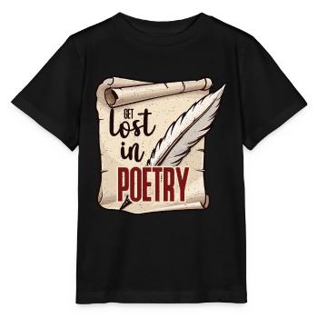 Amateur de poésie Perdez-vous dans la poésie Bookworm Reader - T-shirt bio MINI CREATOR Stanley/Stella Enfant - noir - Devant - Mikhail (115cm)
