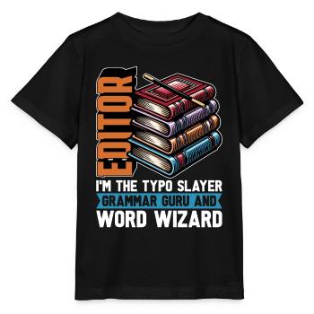 Book Editor I'm The Typo Slayer English Teacher - Stanley/Stella Kinder T-Shirt MINI CREATOR  - Schwarz - Vorne - Mikhail (115cm)
