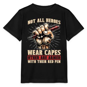 Book Editor Not All Heroes Wear Capes Bookworm - Stanley/Stella Kinder T-Shirt MINI CREATOR  - Schwarz - Vorne - Mikhail (115cm)