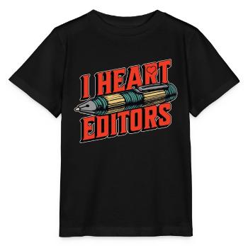Book Editor I Heart Editors Publisher Bookworm - Stanley/Stella MINI CREATOR Kids’ T-Shirt - black - Front - Mikhail (115cm)