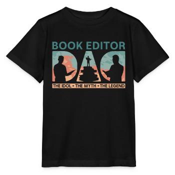 Éditeur de livres Papa L’idole Le mythe L’éditeur - T-shirt bio MINI CREATOR Stanley/Stella Enfant - noir - Devant - Mikhail (115cm)
