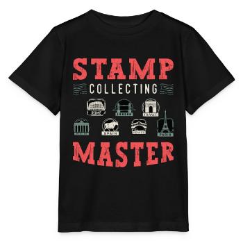 Maître philatélie philatélique amateur de timbres - T-shirt bio MINI CREATOR Stanley/Stella Enfant - noir - Devant - Mikhail (115cm)