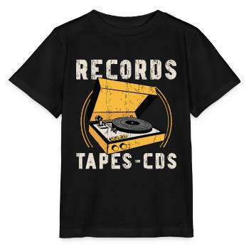 Disques vinyles - Cds Turntable Music Lover - T-shirt bio MINI CREATOR Stanley/Stella Enfant - noir - Devant - Mikhail (115cm)