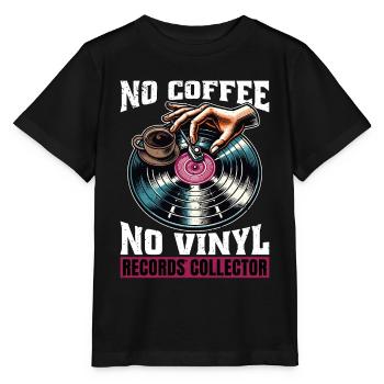 Disques vinyles No Coffee No Turntable Coffee Lover - T-shirt bio MINI CREATOR Stanley/Stella Enfant - noir - Devant - Mikhail (115cm)