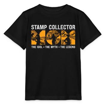 Collectionneur de timbres Maman L’idole L’amante de la philatélie - T-shirt bio MINI CREATOR Stanley/Stella Enfant - noir - Devant - Mikhail (115cm)