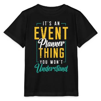 Events Coordinator It's An Event Planner Planning - Stanley/Stella Kinder T-Shirt MINI CREATOR  - Schwarz - Vorne - Mikhail (115cm)