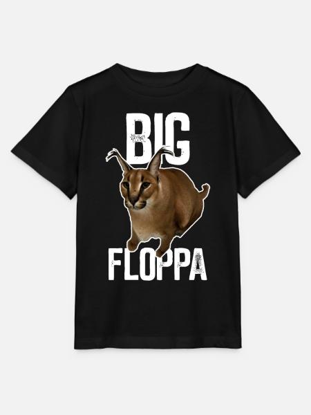 Big Floppa Karakal Cat Meme - Koszulka dziecięca Stanley/Stella MINI CREATOR  - czarny