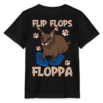 Großer Floppa Karakal Katze Meme - Stanley/Stella Kinder T-Shirt MINI CREATOR  - Schwarz - Vorne - Mikhail (115cm)