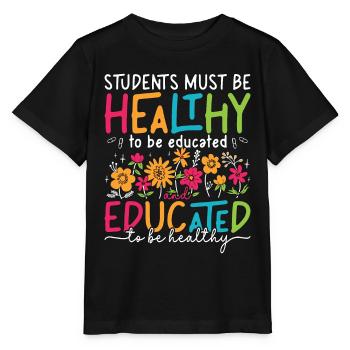 Les élèves éducateurs en santé doivent être des conseillers en bonne santé - T-shirt bio MINI CREATOR Stanley/Stella Enfant - noir - Devant - Mikhail (115cm)