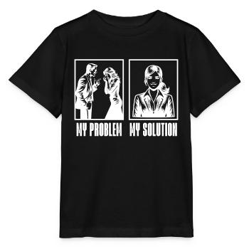 Réceptionniste Mon problème Mon pictogramme Maman Secrétaire - T-shirt bio MINI CREATOR Stanley/Stella Enfant - noir - Devant - Mikhail (115cm)