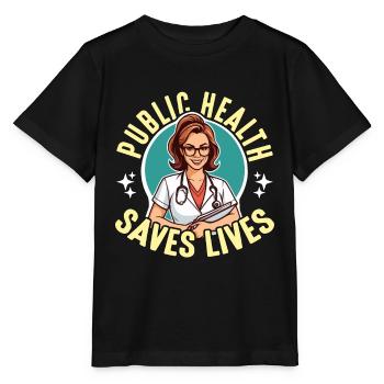 Éducateur en santé La santé publique sauve des vies Éducateur - T-shirt bio MINI CREATOR Stanley/Stella Enfant - noir - Devant - Mikhail (115cm)
