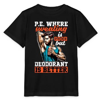 Instructeur de P.E où la transpiration est un entraîneur de gym - T-shirt bio MINI CREATOR Stanley/Stella Enfant - noir - Devant - Mikhail (115cm)